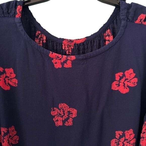 Mainstreet Blues Blue & Red Tropical Floral Print Summer Dress Size 20W - Picture 5 of 7